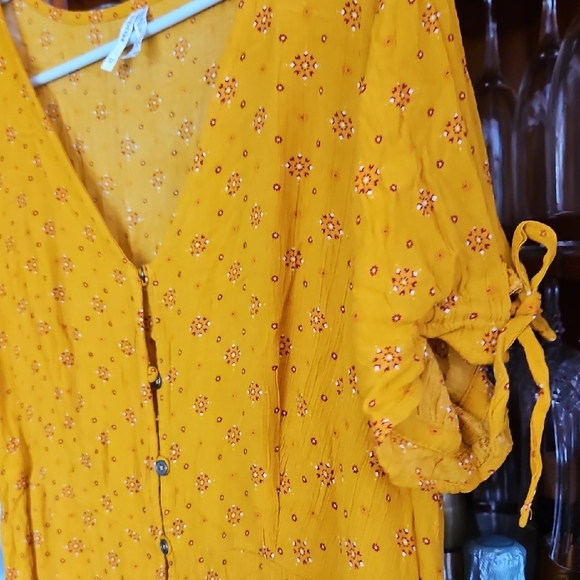 Mudd Yellow Maxi Dress with Button-Down Front - Picture 3 of 4